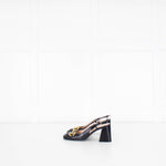 Gucci Black Leather Horsebit Heeled Slingbacks
