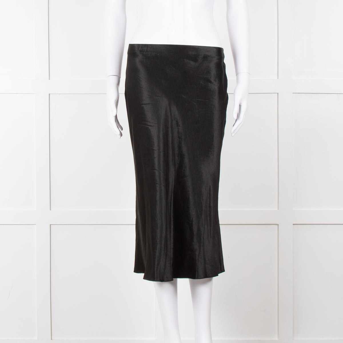 Vince Black Satin Slip Skirt