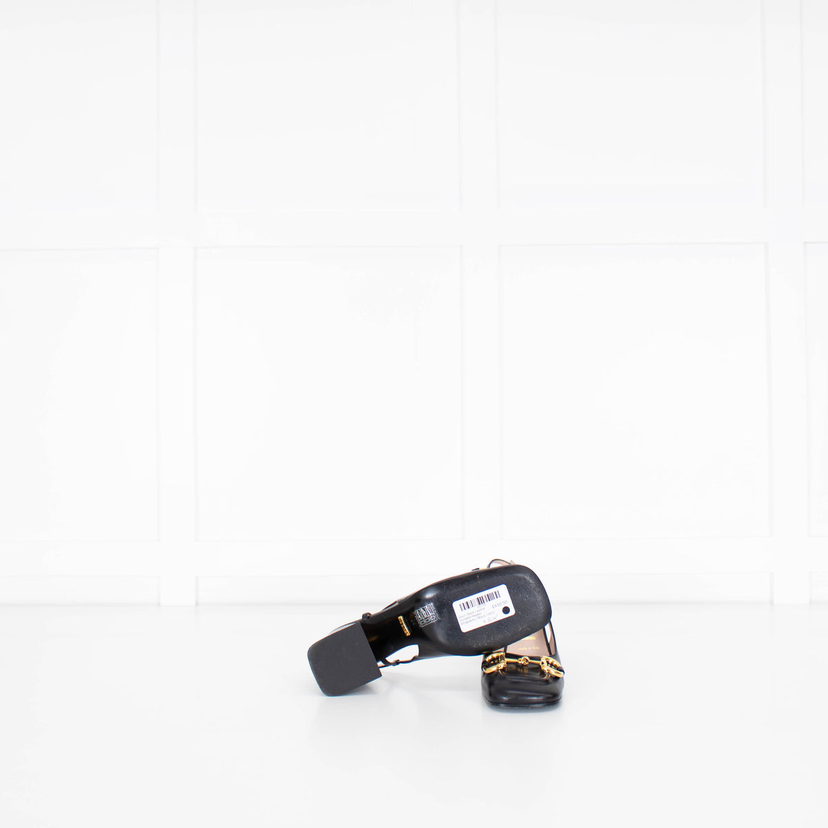 Gucci Black Leather Horsebit Heeled Slingbacks