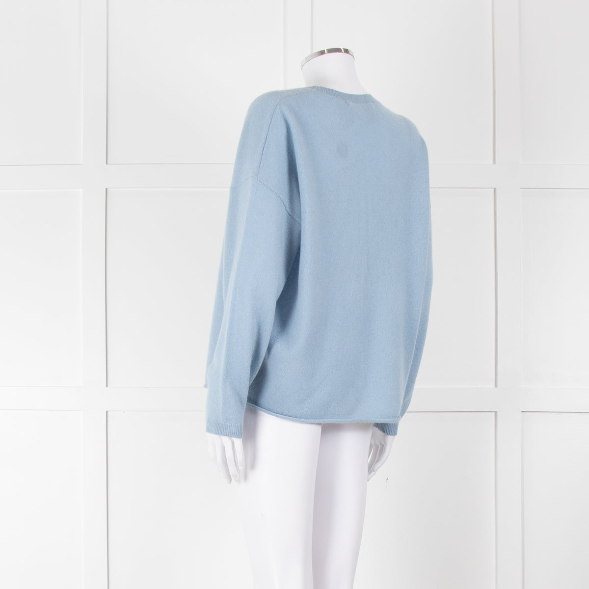 360 Cashmere Pale Blue Cashmere Jumper With 'Sunshine' Logo
