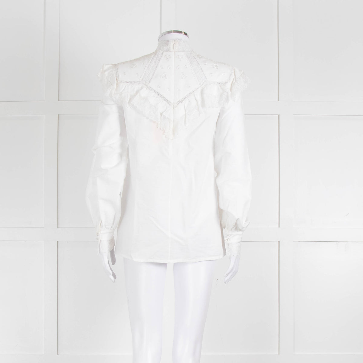 Vilshenko Suzy Embroidered White Cotton Blouse