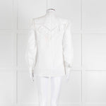 Vilshenko Suzy Embroidered White Cotton Blouse