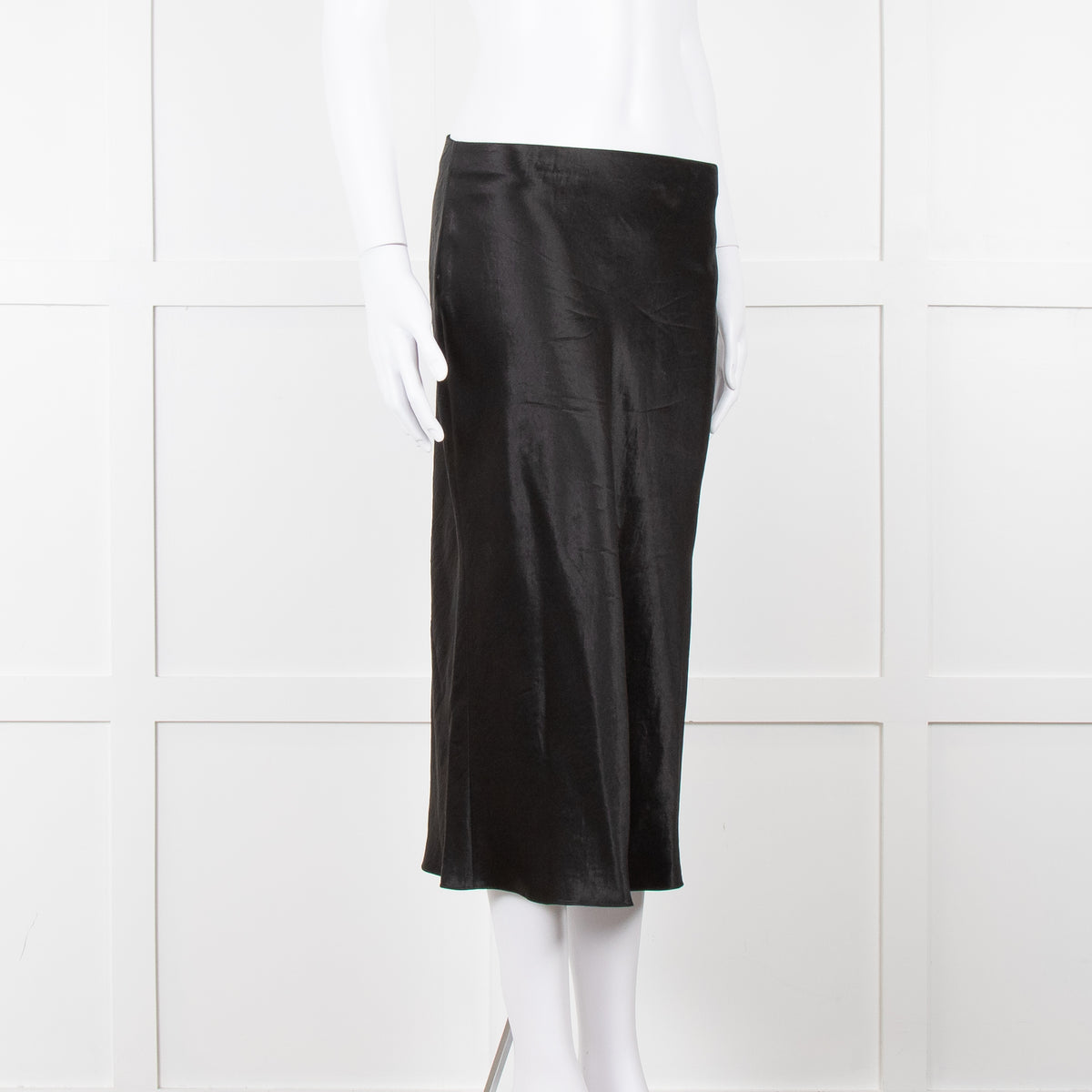 Vince Black Satin Slip Skirt