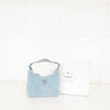 Prada Re-Edition Blue Shearling Shoulder Bag