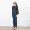 Chanel Navy White Fantasy Tweed Jacket