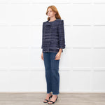 Chanel Navy White Fantasy Tweed Jacket
