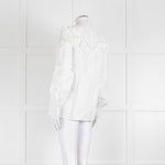 Vilshenko Suzy Embroidered White Cotton Blouse