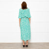 Rixo Jade Green Cream Red Flower Smock Waist Maxi Dress