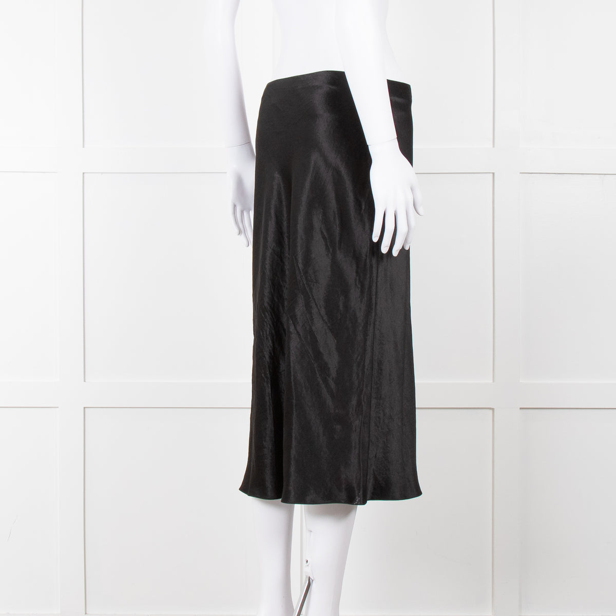 Vince Black Satin Slip Skirt