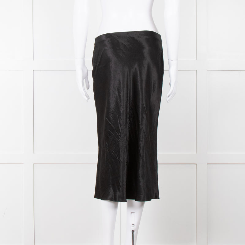 Vince Black Satin Slip Skirt
