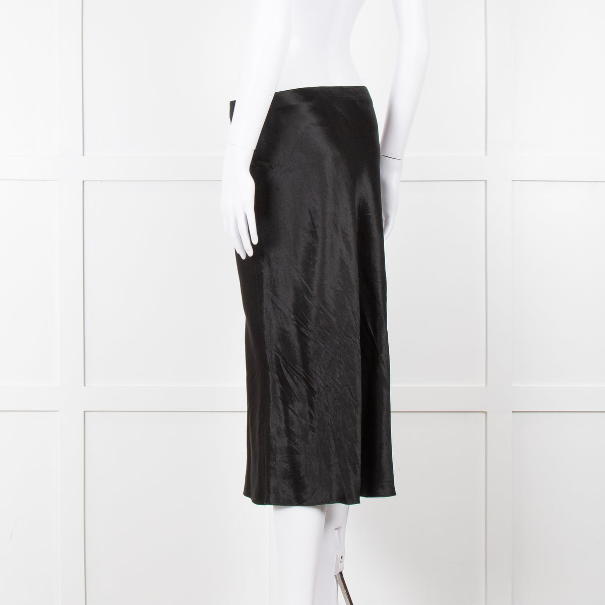 Vince Black Satin Slip Skirt