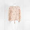 EQUIPMENT Nude Silk Blouse With Black Keys Pattern