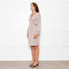 DVF Taupe Long Sleeve Silk Wrap Dress