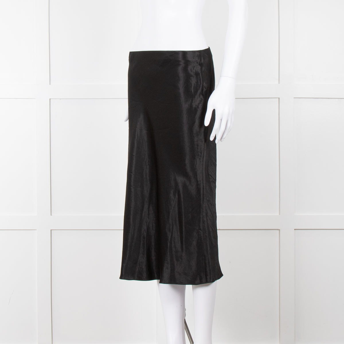 Vince Black Satin Slip Skirt