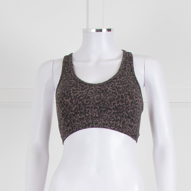 Varley Lets Move Park Sports Bra in Brown Leopard