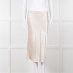 Vince Putty Coloured Satin Slip Skirt