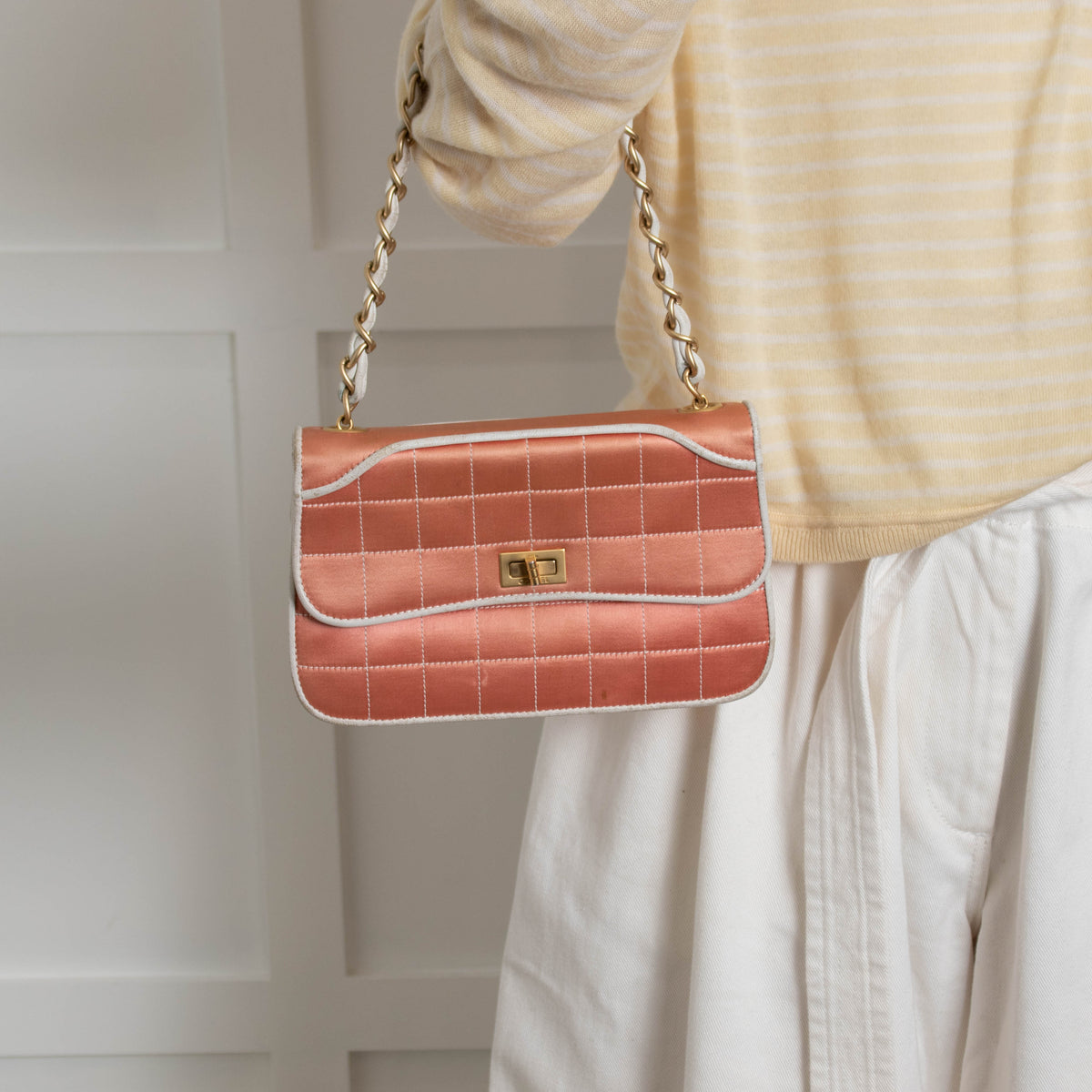 Chanel Pink Satin Reissue Shoulder Bag