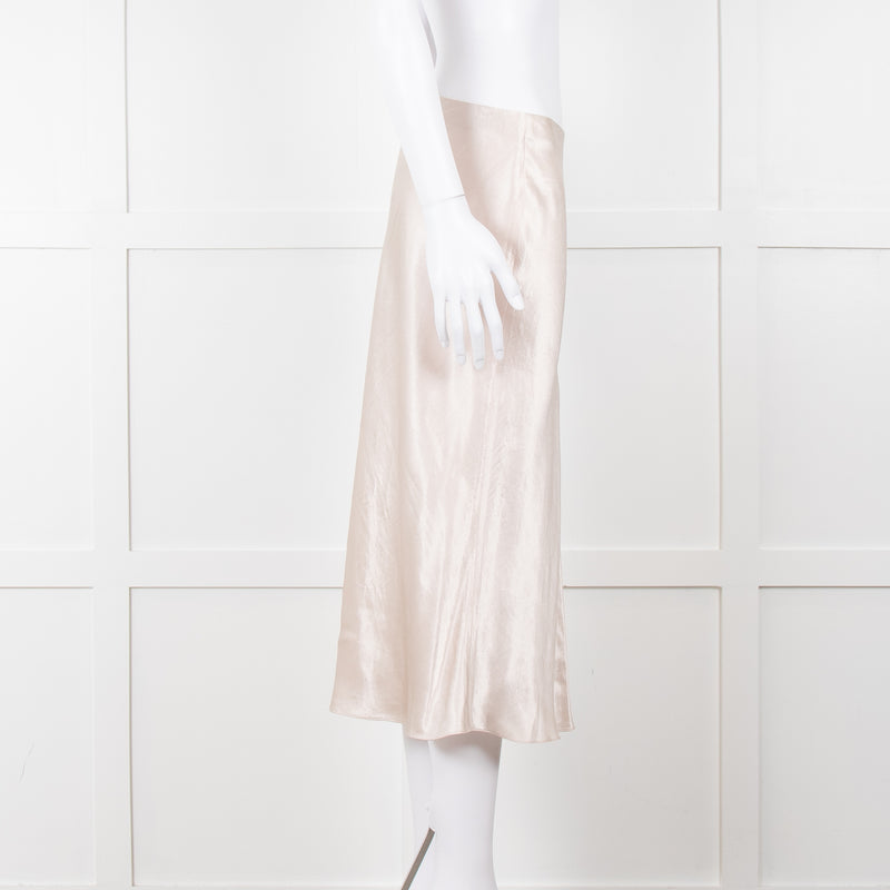 Vince Putty Coloured Satin Slip Skirt