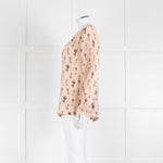 EQUIPMENT Nude Silk Blouse With Black Keys Pattern