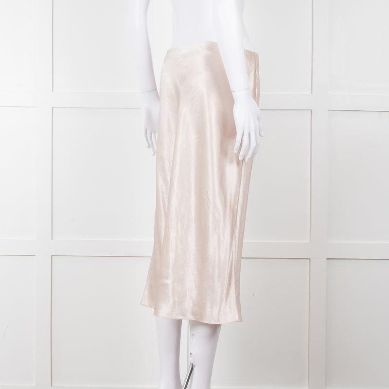 Vince Putty Coloured Satin Slip Skirt