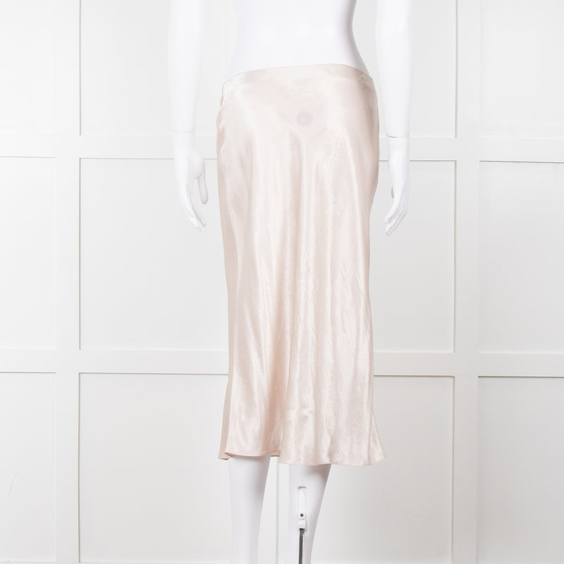Vince Putty Coloured Satin Slip Skirt