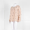 EQUIPMENT Nude Silk Blouse With Black Keys Pattern