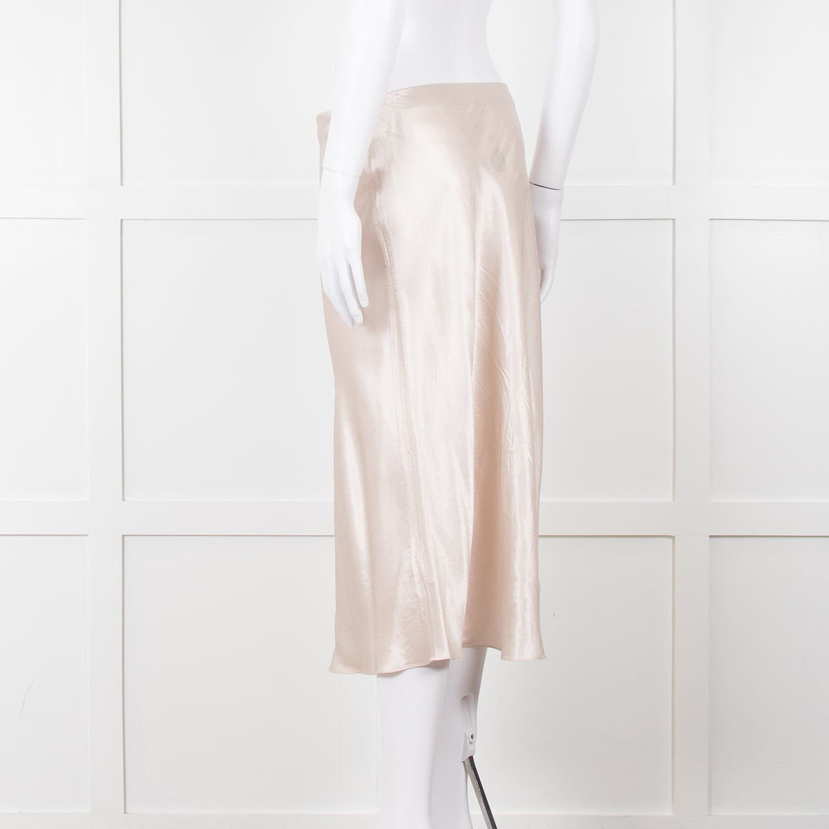 Vince Putty Coloured Satin Slip Skirt