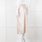 Vince Putty Coloured Satin Slip Skirt