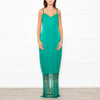 Rachel Zoe Green Sleeveless Tassels Silky Dress