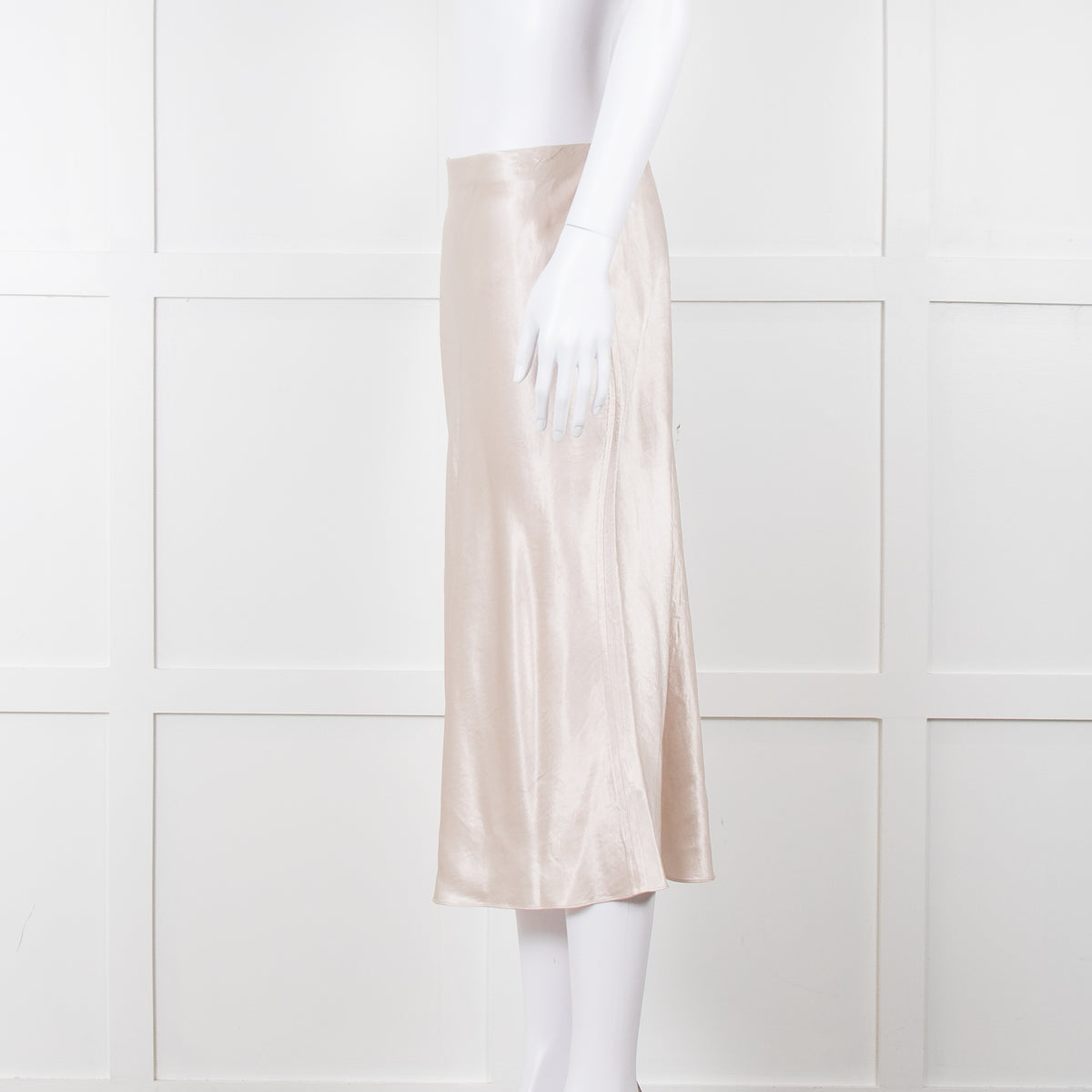 Vince Putty Coloured Satin Slip Skirt