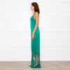 Rachel Zoe Green Sleeveless Tassels Silky Dress