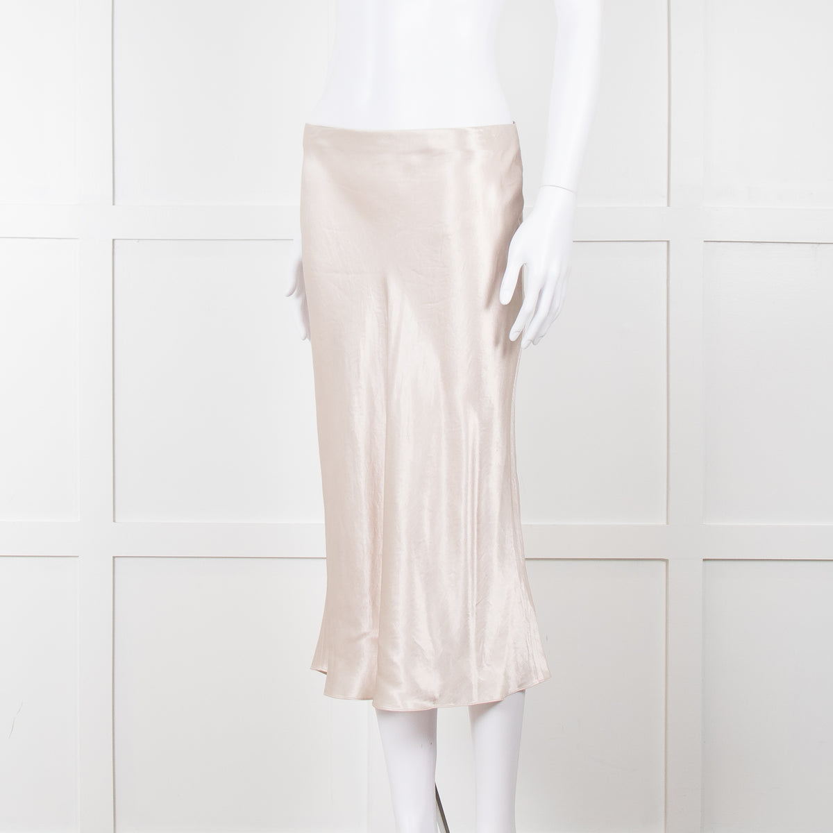 Vince Putty Coloured Satin Slip Skirt