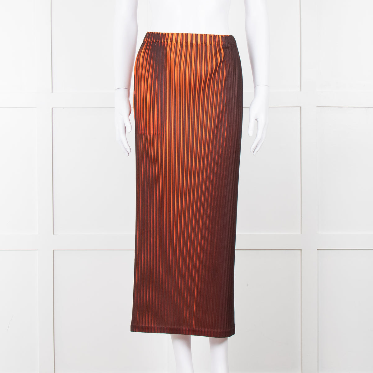 Issey Miyake pleats Please Orange Micro Pleat Skirt