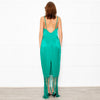 Rachel Zoe Green Sleeveless Tassels Silky Dress