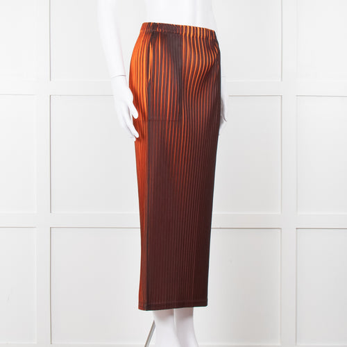 Issey Miyake pleats Please Orange Micro Pleat Skirt