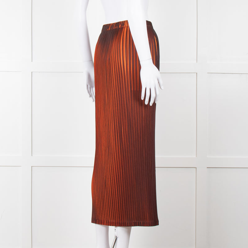 Issey Miyake pleats Please Orange Micro Pleat Skirt