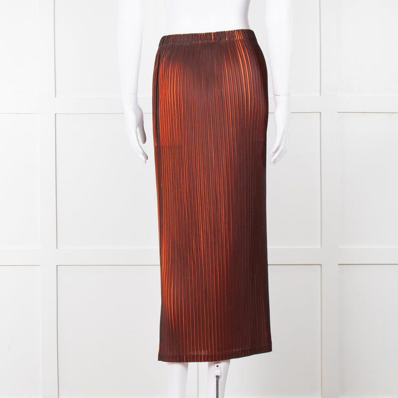 Issey Miyake pleats Please Orange Micro Pleat Skirt