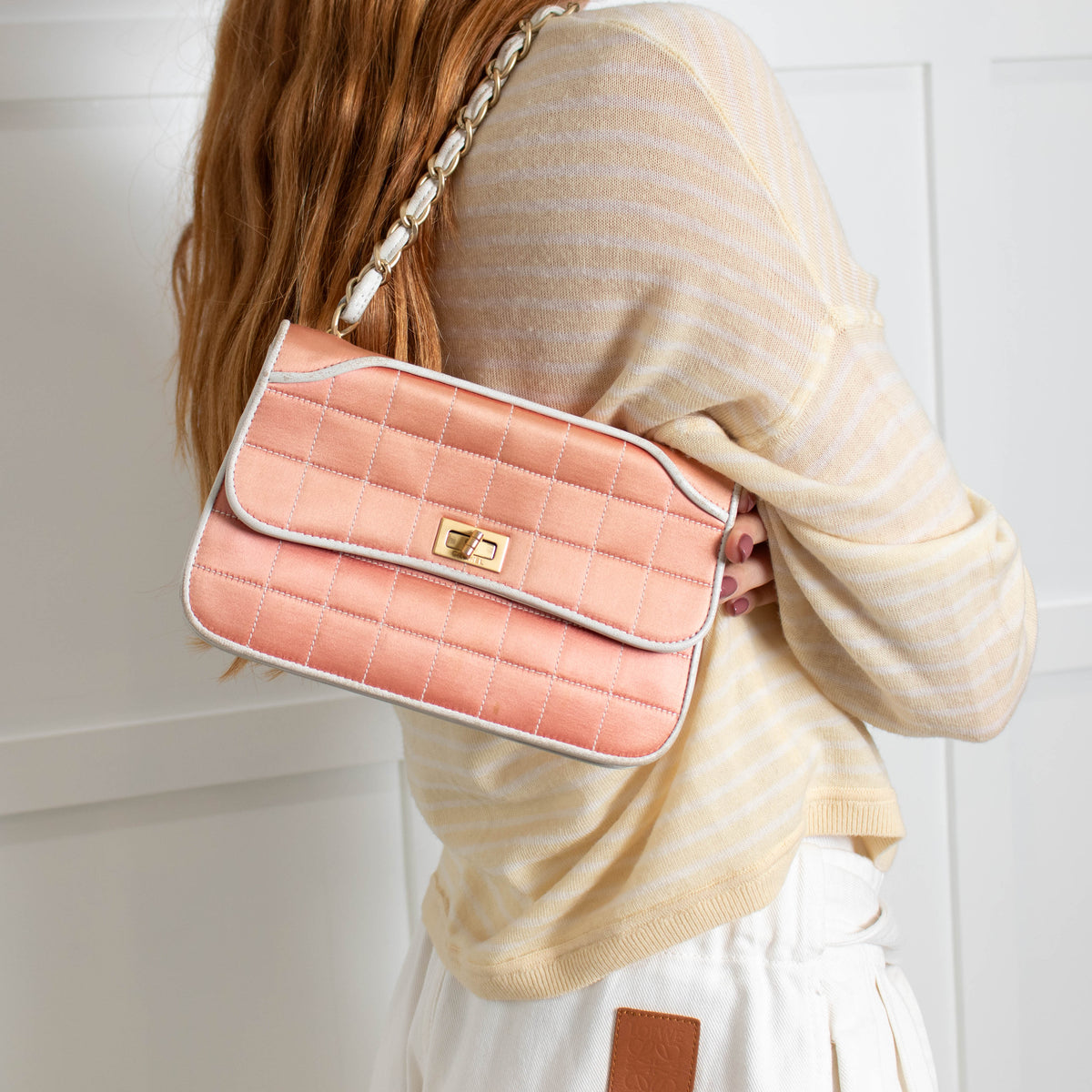 Chanel Pink Satin Reissue Shoulder Bag