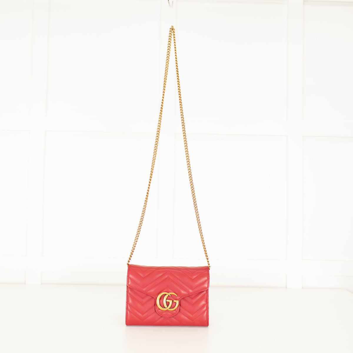 Gucci Red Matellase Leather Crossbody Bag
