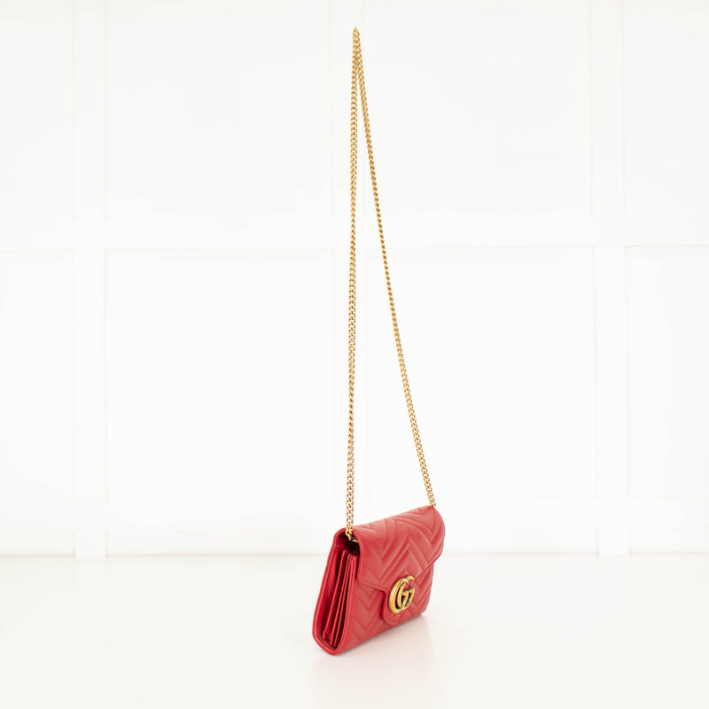 Gucci Red Matellase Leather Crossbody Bag