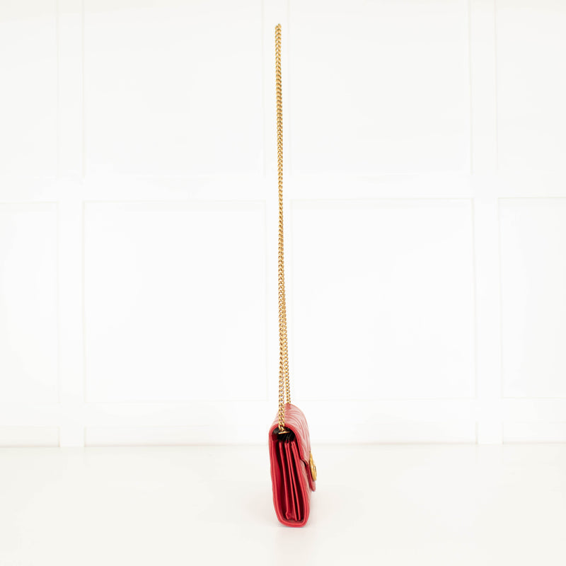 Gucci Red Matellase Leather Crossbody Bag