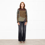 Marni Black Brown Pattern Long Sleeve Knitted Top