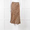 Nanushka Leopard Print Crinkle Midi Skirt
