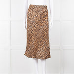 Nanushka Leopard Print Crinkle Midi Skirt