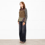 Marni Black Brown Pattern Long Sleeve Knitted Top
