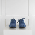 Tods Blue Suede Lace Up Shoe