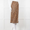 Nanushka Leopard Print Crinkle Midi Skirt