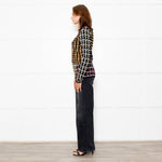 Marni Black Brown Pattern Long Sleeve Knitted Top