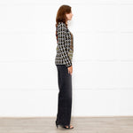 Marni Black Brown Pattern Long Sleeve Knitted Top