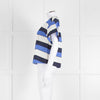 Piazza Sempione Blue And White Striped Cotton Mix Short Sleeve Top